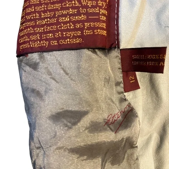 Vintage Blue Gray Etienne Aigner Leather Motorcycle Jacket Size 12 - Picture 3 of 5